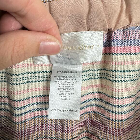 Corey Lynn Calter | Dion Yarn Dyed Off the Shoulder Stripe A-line Dress Pockets - Picture 10 of 12